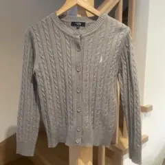 EAST BOY COMET グレー ケーブルニットカーディガン 160
