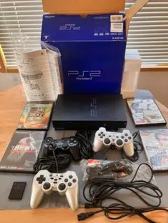 【内部清掃済】PS2 SCPH-30000 セット 箱・説明書・ソフト4本付