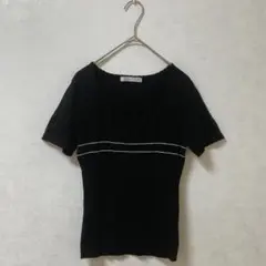 ESPIE エスピエ ブラック 半袖ニット セーター Sサイズ 春秋