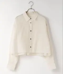 【新品】シアー 長袖 シャツ ブラウス アイボリーのサムネイル