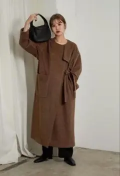 【新品未使用】Amiur no collar waist belt coatのサムネイル