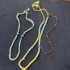 【ヘンプ、ミサンガ】 カラフルな編み紐ブレスレットセット