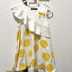 moujonjon 黄色ドット柄ワンピース 90 ムージョンジョン