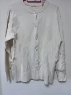 オーバーサイズクルーネックカーディガン(長袖) オフホワイト 新品タグ付き