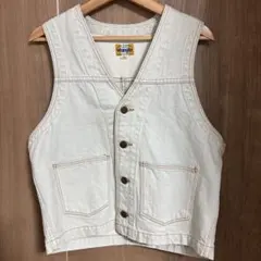 【超希少】80s-90s Wrangler デニムベストライトブリーチ Lサイズのサムネイル