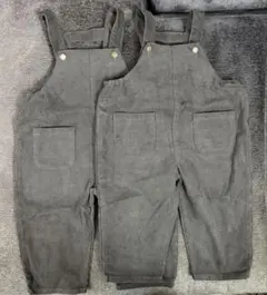 テータテート ママコラボ コーデュロイサロペット 2枚セット 双子