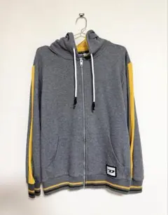 美品 DIESEL ディーゼル パーカー ジップアップ S グレー イエローのサムネイル