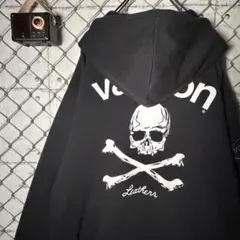 VANSON バンソン ジップアップパーカー クロスボーン スカル 黒 2XLのサムネイル