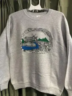 90s FRUIT OF THE LOOM スウェット　鹿柄のサムネイル