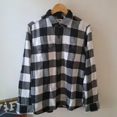 リーバイス ブロックチェック 長袖ネルシャツ BK/WH