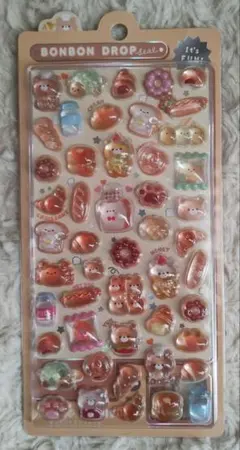 アニマル　ボンボンドロップシールmini【正規品】クマ　パン