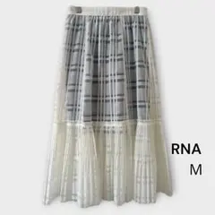 RNA シアーチェック ロングスカート M ペチコート付き プリーツのサムネイル