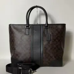 2511-226｜美品｜コーチ シグネチャー 2WAYトートバッグ ブラック