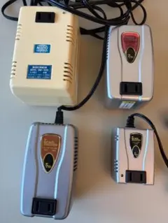 変圧器4個セット アメリカ、ヨーロッパ、英国、アジア シンガポール、タイなど