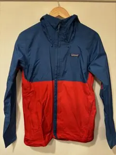 Patagonia フード付きナイロンジャケット ネイビー/レッド