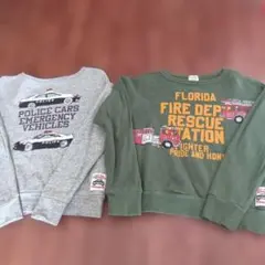 F.O.KIDS 警察車両・消防車デザイン トレーナー 2点セット140