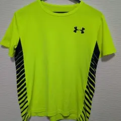 アンダーアーマー 半袖Tシャツ YXL ネオンイエロー ヒートギア スポーツ