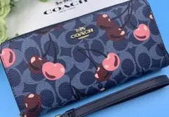 新品未使用】COACH 長財布 さくらんぼ チェリー シグネチャー ベージュ 