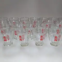 ガラス製　お猪口　22個セット みちのくの酒　奥州鶴　おまけ1個　昭和レトロ