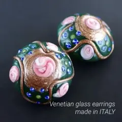 Venetian glass 大振りアートガラス ヴィンテージブレスレットL15 