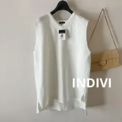 新品/インディビ＊ドライ感ジャージー ビッグシルエット プルオーバーリブトップスのサムネイル