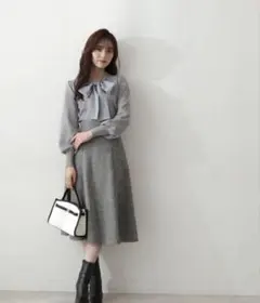 ハイウエストラメツイードフレアスカート PROPORTION Sサイズ