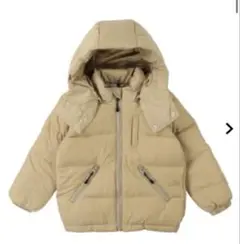 FITHベージュ フード付きダウンジャケット 110 コート