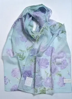 新品未使用 ローラアシュレイ ロングハンカチ 花柄 ブルー