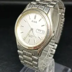 【稼働品】セイコーアルバALBA メンズ 腕時計 クォーツ デイデイト