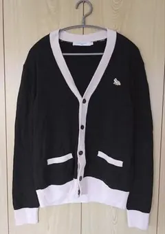 正規品　MAISON KITSUNE カーディガン M ブラック バイカラーのサムネイル