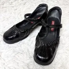 aravon New Balance パンプス ウェッジソール ストラップ 黒のサムネイル