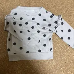 薄手の裏起毛　ドットトレーナー