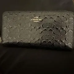 COACH ブラック 長財布 エンボス加工