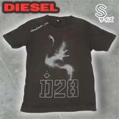 Y2K DIESEL ディーゼル tシャツ 白鳥 プリント S チャコール