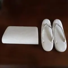 アイボリー 草履とクラッチバッグ セット