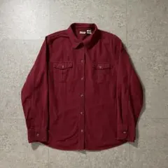 00s LLBean シャモアクロスシャツ バーガンディ ネルシャツ風 メンズMのサムネイル