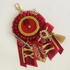 ハンドメイド 痛ロゼット レッド×ゴールド 推し活 ライブグッズ あんスタ