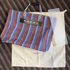 MARNI マルニ　Flower cafe ストライプバッグ　底板(中敷)付きのサムネイル