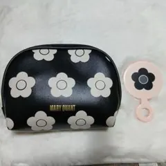 土日限定お値下げ⁄マリークワント⁄デイジー柄ポーチ⁄ミラー付き⁄Sweet♡