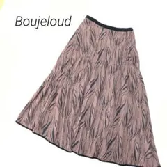 ブージュルード フレアスカート ティアード ギャザー ボタニカル柄 ウエストゴム