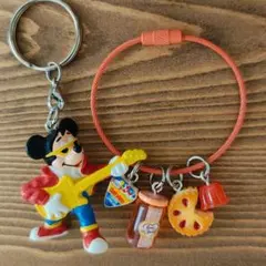ミッキーレトロキーホルダー じゃらじゃらキーホルダー 2点セット販売 