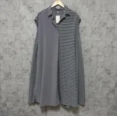 【And Couture】ギンガムサッカー 切替ロング丈フレアワンピース M