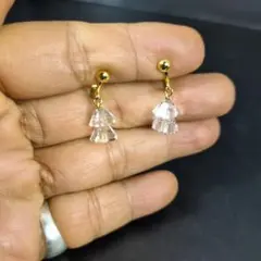 クリスタル / 水晶 フラワー型イヤリング