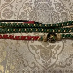 成人式様豪華帯締め 中古の正絹帯　汚れ、使用感あり、2点セット