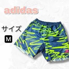 美品 アディダス フリーフットボール ウーブン ハーフパンツ M サッカー 青