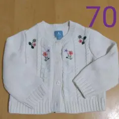 ベビーギャップ カーディガン 70 花柄 ケーブル　入園　卒園　フォーマル