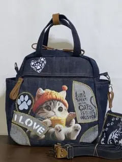 ハンドメイド☆岡山デニム☆スーパーチワワ☆4wayボストンバッグ