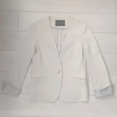 GREEN LABEL RELAXING ノーカラージャケット 生成り色