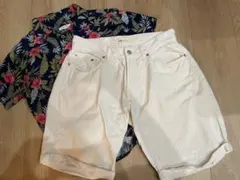 【美品】GAP ギャップ ホワイトデニム ダメージ ショート ハーフパンツ 白のサムネイル