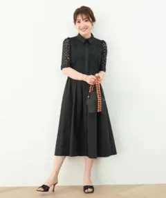 完売品　コットンレース シャツ襟 ワンピース Liala×PG 学校行事にも☺︎